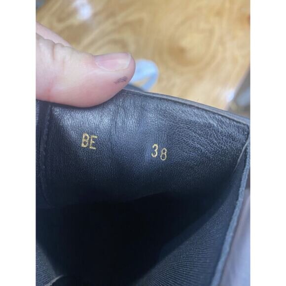 Khaite Bleecker Chelsea Boots Women's 7.5 Black Leather Mid-Calf Round Toe S34 - Picture 3 of 7